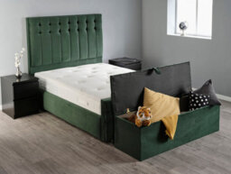 Divan Base Direct Portia Ottoman Storage Box 5Ft King - Plush Velvet Emerald Green - thumbnail 4