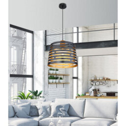 Luminosa Lighting Luminosa Ablona 35Cm Cylindrical Pendant Ceiling Light Matt Black 1X E27 - thumbnail 6