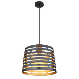 Luminosa Lighting Luminosa Ablona 35Cm Cylindrical Pendant Ceiling Light Matt Black 1X E27 - thumbnail 1