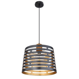 Luminosa Lighting Luminosa Ablona 35Cm Cylindrical Pendant Ceiling Light Matt Black 1X E27 - thumbnail 2