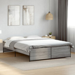 Berkfield Bed Frame Without Mattress Grey Sonoma 150X200 Cm King Size - thumbnail 1