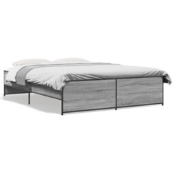 Berkfield Bed Frame Without Mattress Grey Sonoma 150X200 Cm King Size - thumbnail 2