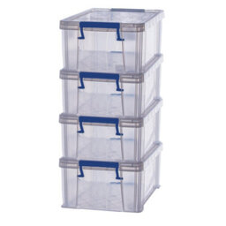 4 Bankers Box 10L Clear Plastic Storage Box With Lid Super Strong Plastic Box 140 X 340 X 215mm Pack Of 4 - thumbnail 1