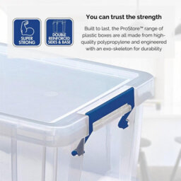 4 Bankers Box 10L Clear Plastic Storage Box With Lid Super Strong Plastic Box 140 X 340 X 215mm Pack Of 4 - thumbnail 2