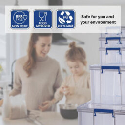 4 Bankers Box 10L Clear Plastic Storage Box With Lid Super Strong Plastic Box 140 X 340 X 215mm Pack Of 4 - thumbnail 6