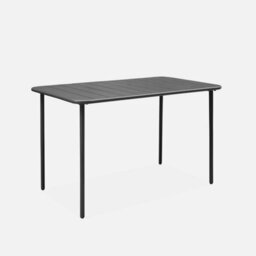 Sweeek - 4-Seater Rectangular Steel Garden Table Set With Chairs Amelia Anthracite 120X70X72.5 Cm - thumbnail 3