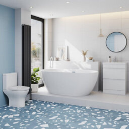 Affine Bathroom Suite 1500mm Freestanding Bath Toilet Wc Basin Vanity Unit - thumbnail 1