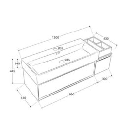 Homestylestore 1010mm Black Grey Wall Hung Waterproof Bathroom Vanity Unit And Side Cabinet - thumbnail 4