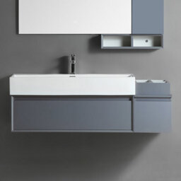 Homestylestore 1010mm Black Grey Wall Hung Waterproof Bathroom Vanity Unit And Side Cabinet - thumbnail 1