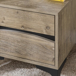 Sobuy Fbt165-N, Bedside Table 2-Drawer Nightstand With Curved Front & Metal Legs,wood Veneer,w39.8Xd39.8Xh47 - thumbnail 9