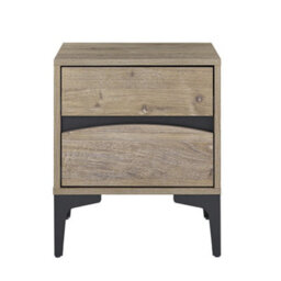Sobuy Fbt165-N, Bedside Table 2-Drawer Nightstand With Curved Front & Metal Legs,wood Veneer,w39.8Xd39.8Xh47 - thumbnail 1