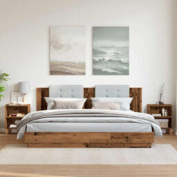 Berkfield Classic Bedside Cabinets 2 Pcs Old Wood 40X30X50 Cm Engineered Wood - thumbnail 3