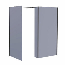 Sundaze Walk In Wet Room Shower Enclosure Grey Glass 800mm & 800mm & 300mm Flipper Panel With 1600X800mm Anthracite Shower Tray - thumbnail 2