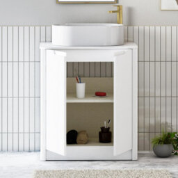 Royal Bathrooms Avenza 700mm Matt White Floor Standing Bathroom Vanity Unit 2 Door With Peak Basin - thumbnail 5