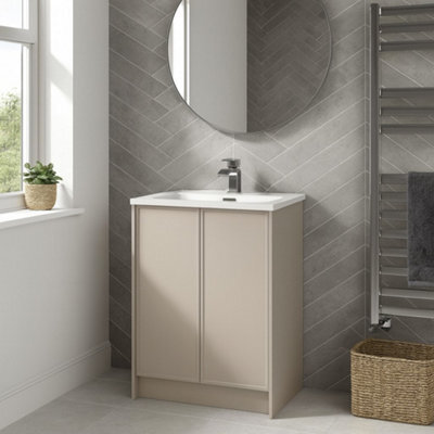 Plum&clay Jenner Light Pink Freestanding Vanity Unit & Basin Set (W)800mm (H)855mm - image 1