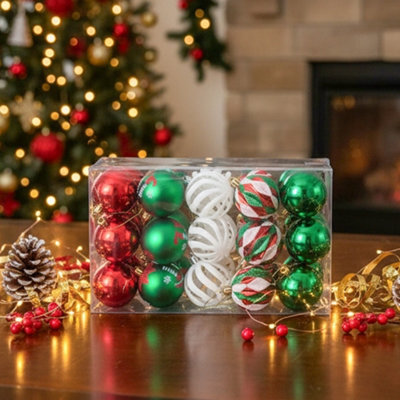Darphe 30-Piece Set Of 6Cm Painted Christmas Ball Ornaments For Christmas Tree Decoration. - image 1