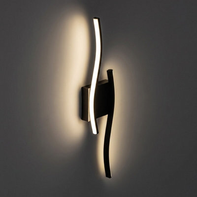 Living And Home 5W S-Type Dimmable Led Indoor Wall Light, With Remote Control And Touch Switch, Black - image 1