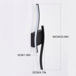 Living And Home 5W S-Type Dimmable Led Indoor Wall Light, With Remote Control And Touch Switch, Black - thumbnail 8