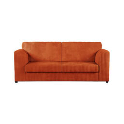 Furnishings For Less UK Luxor Jumbo Cord Fabric 3 Seater Sofa - Fullback Orange