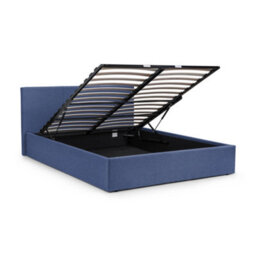 Julian Bowen Rialto 135Cm Double Dark Blue Linen Style Fabric Lift-Up Ottoman Storage Bed - thumbnail 6