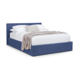 Julian Bowen Rialto 135Cm Double Dark Blue Linen Style Fabric Lift-Up Ottoman Storage Bed - thumbnail 3