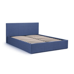 Julian Bowen Rialto 135Cm Double Dark Blue Linen Style Fabric Lift-Up Ottoman Storage Bed - thumbnail 5