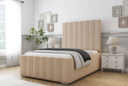 "Sloomy Radcliffe Pebble Plush Bed Frame With Mattress With 50"" Upholstered Headboard 4'6 Double" - thumbnail 2