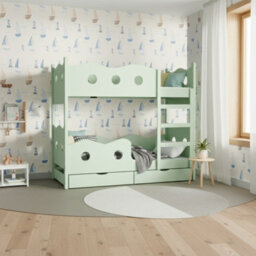 Nemo 180 Bunk Bed For 2 With Mattresses Slats And Storage Durable Functional Kids And Teen Furniture For Any Bedroom Mint - thumbnail 4