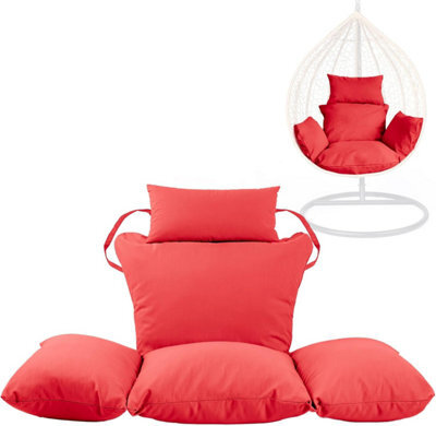 istyle mode Red Replacement Cushion For Swing Egg Chair, 5 Pieces Water-Resistant Hanging Basket Swing Chair Cushion - image 1