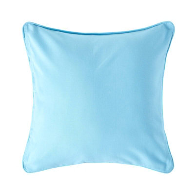 Homescapes Cotton Plain Blue Cushion Cover, 45 X 45 Cm - image 1