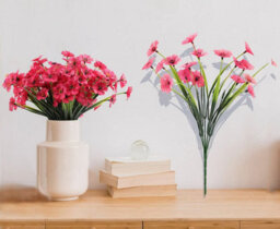 2 Pack Artificial Violets, Artificial Flowers, Outdoor Uv Protection, Indoor Decoration, Red Rose - thumbnail 6
