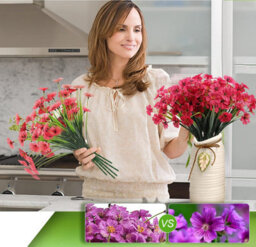 2 Pack Artificial Violets, Artificial Flowers, Outdoor Uv Protection, Indoor Decoration, Red Rose - thumbnail 5