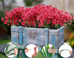 2 Pack Artificial Violets, Artificial Flowers, Outdoor Uv Protection, Indoor Decoration, Red Rose - thumbnail 4