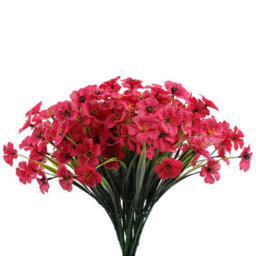 2 Pack Artificial Violets, Artificial Flowers, Outdoor Uv Protection, Indoor Decoration, Red Rose - thumbnail 1