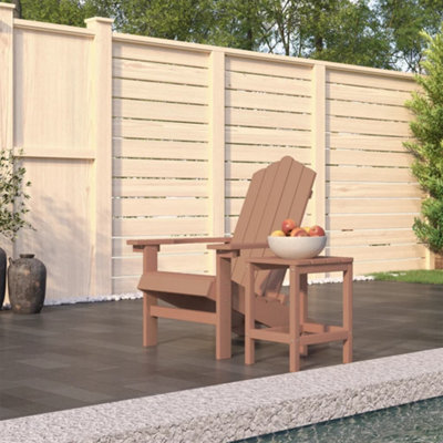Berkfield Garden Adirondack Chair With Table Hdpe Brown - image 1