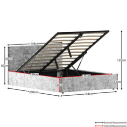 Lassic Vida Designs Veronica Silver Velvet Ukfr 4Ft6 Double Ottoman Bed Frame, 190 X 135Cm - thumbnail 3