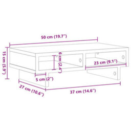 Walplus Monitor Stand Artisian Oak 50X27X15 Cm Engineered Wood - thumbnail 9