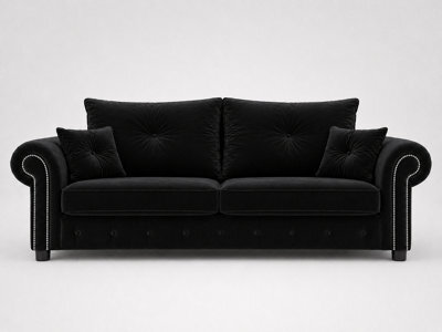 Gorgeous Olympia Velvet Sofa - Black 3 Seater