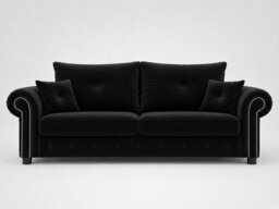 Gorgeous Olympia Velvet Sofa - Black 3 Seater
