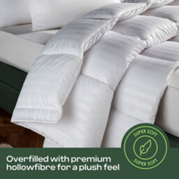 MHG Living Anti-Allergy 13.5 Tog Winter Duvet - Breathable Striped Microfibre Quilt - King - thumbnail 4