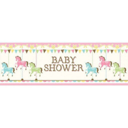 Creative Party Plastic Carousel Baby Shower Banner Cream/pink/green (One Size)