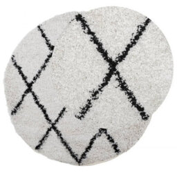 Walplus Shaggy Rug Pamplona High Pile Modern Cream And Black 120 Cm - thumbnail 3