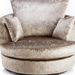 Furnishings For Less UK Crystal Crushed Velvet Fabric Fabric Swivel Chair 360 Rotation Mink - thumbnail 2