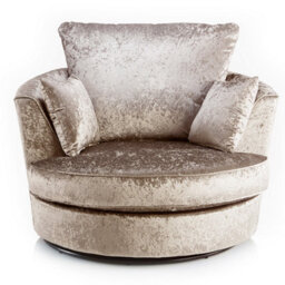 Furnishings For Less UK Crystal Crushed Velvet Fabric Fabric Swivel Chair 360 Rotation Mink