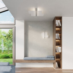Luminosa Lighting Luminosa Massimo 2 Light Flush Wall Light White, Chrome, G9 - thumbnail 7