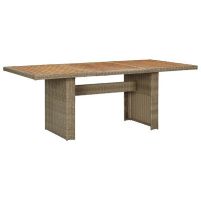 Berkfield Garden Dining Table Brown 200X100X74 Cm Poly Rattan - image 1