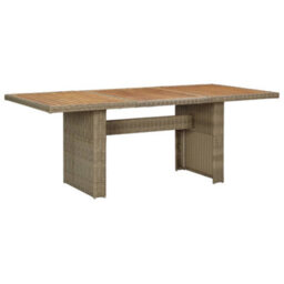 Berkfield Garden Dining Table Brown 200X100X74 Cm Poly Rattan - thumbnail 1