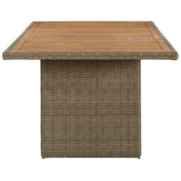 Berkfield Garden Dining Table Brown 200X100X74 Cm Poly Rattan - thumbnail 3