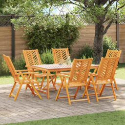 Berkfield Garden Dining Set 7 Pcs Brown 150 X 90 X 74 Cm - thumbnail 1