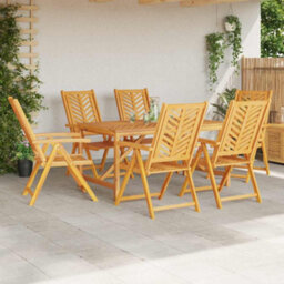 Berkfield Garden Dining Set 7 Pcs Brown 150 X 90 X 74 Cm - thumbnail 4